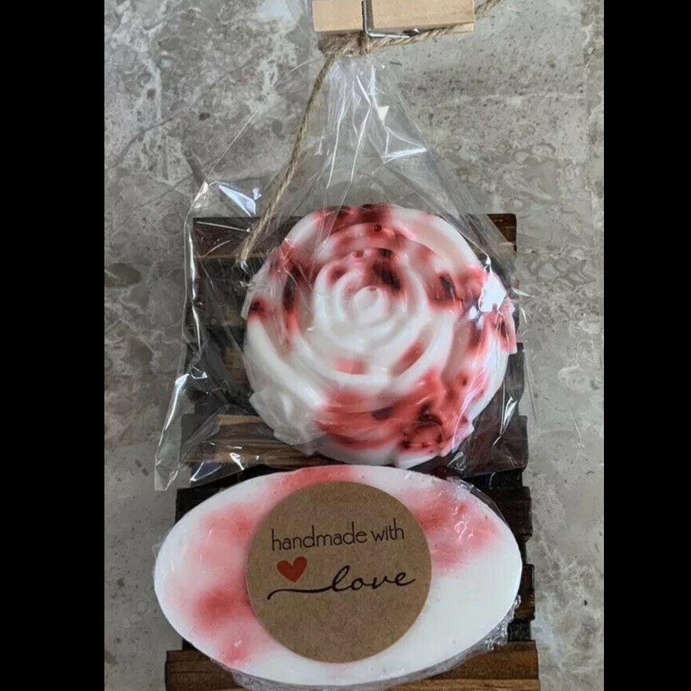 Handmade Organic Guest Soaps & Soap Rack